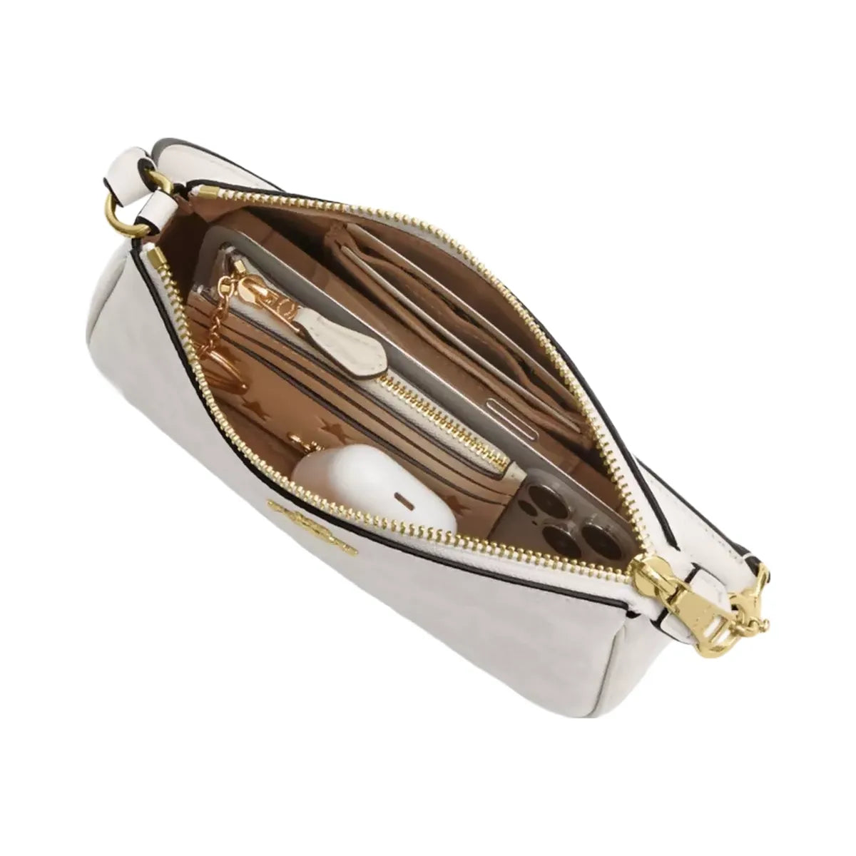 Coach Nolita 19 In Signature Canvas in Gold White Chalk