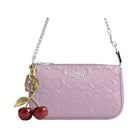 Coach Nolita 19 In Signature Leather With Heart Charm in Silver Light Violet