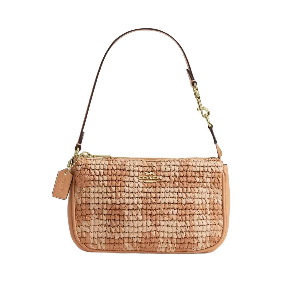 Coach Nolita 19 With Gingham Print in Gold Tan