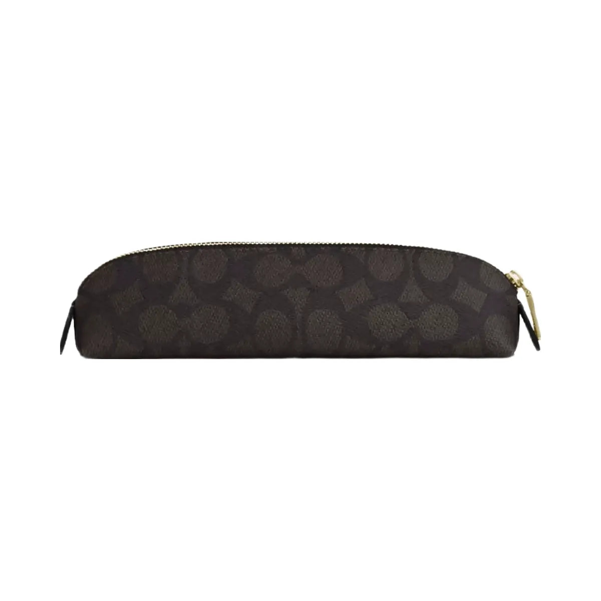 Coach Pencil Case In Signature Canvas in Gold Walnut Black