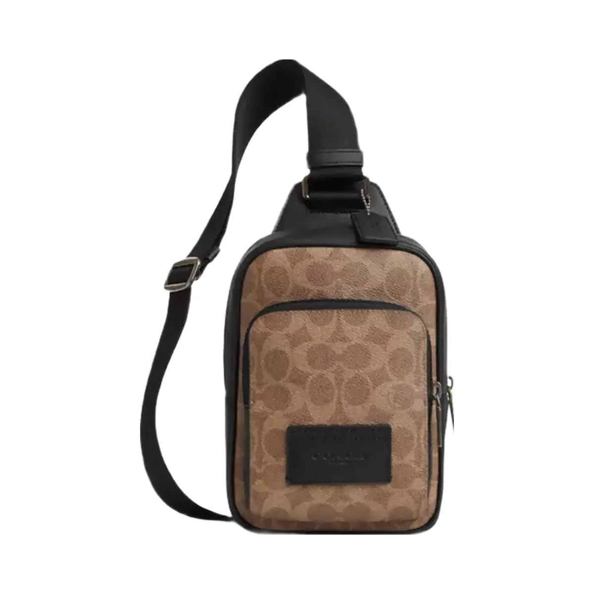 Coach Racer Sling Pack In Signature Canvas in Gunmetal Tan Black
