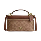 Coach Rainer Crossbody Bag 18 In Signature Canvas in Gold Tan Brown