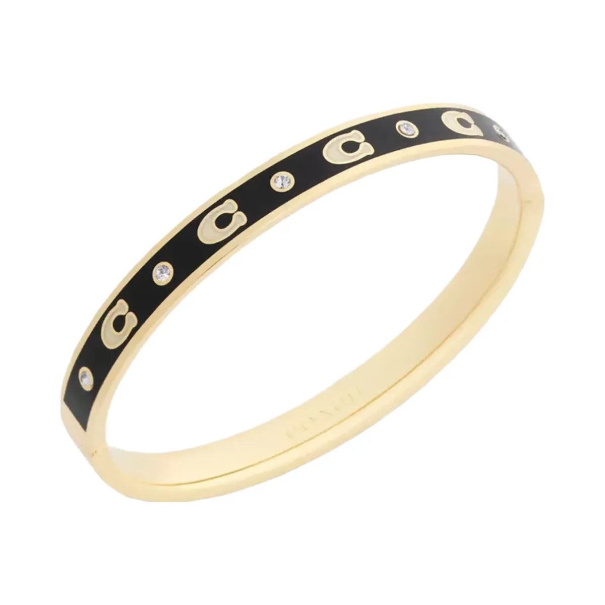 Coach Repeated C Hinged Bangle in Gold Black