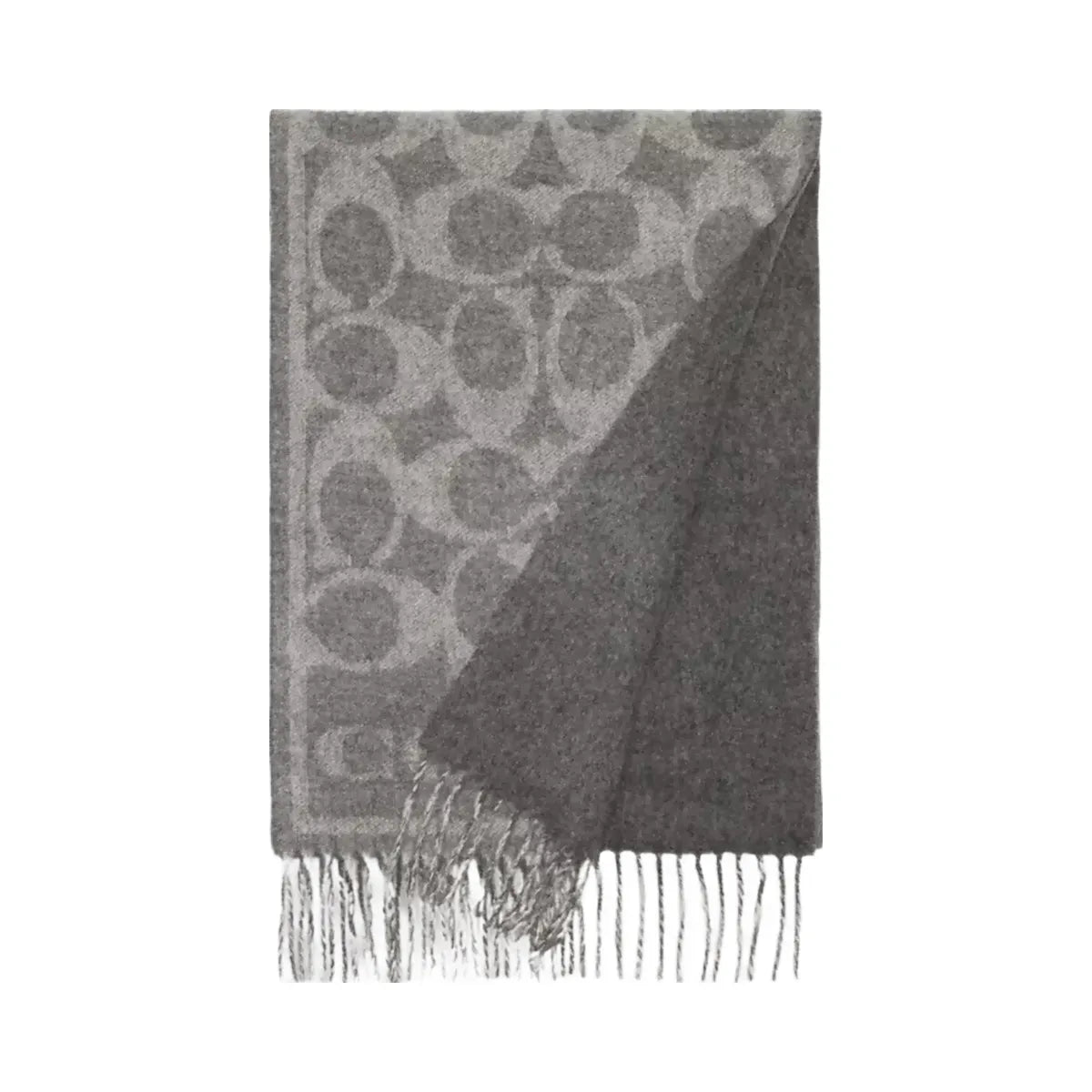 Coach Reversible Signature Cashmere Muffler in Dove Grey