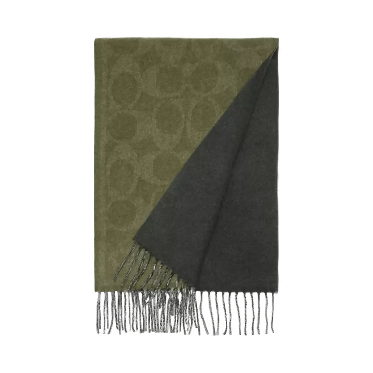 Coach Reversible Signature Cashmere Muffler in Olive