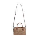 Coach Rowan Satchel Bag In Signature Canvas in Gold Tan Brown