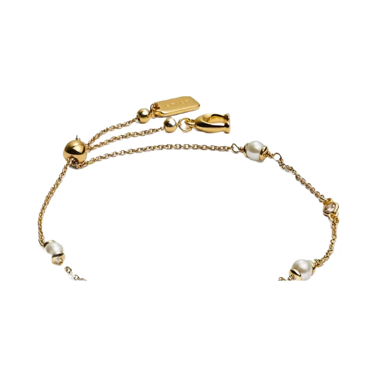 Coach Sculpted C Pearl Slider Bracelet in Gold