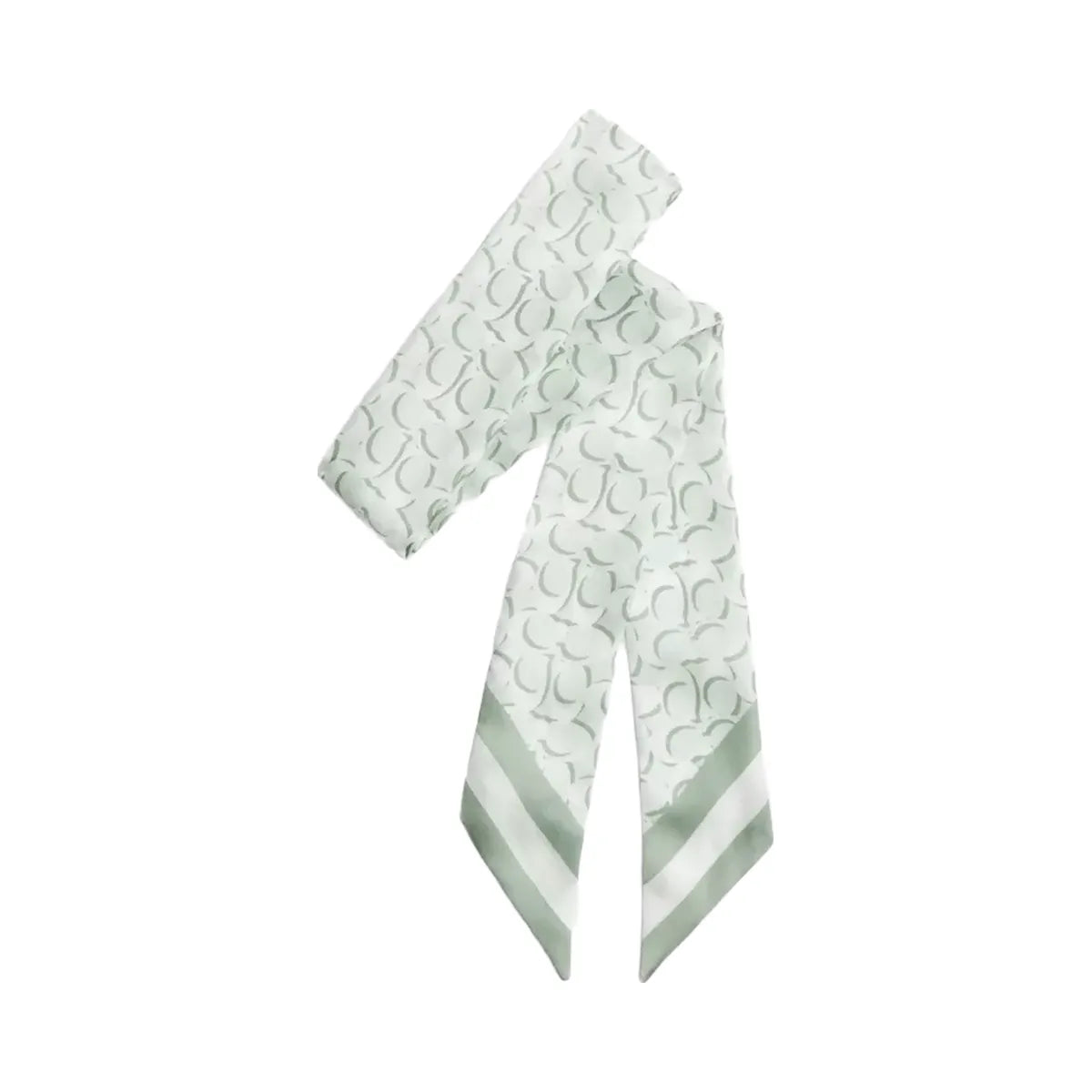 Coach Signature Print Silk Skinny Scarf in Pistachio
