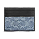 Coach Slim Id Card Case In Loved Signature Denim in Light Indigo