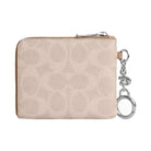 Coach Small Corner Zip Wallet In Signature Canvas in Silver Sand Taupe