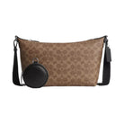 Coach Small Finn Crossbody Bag With Pouch In Signature Canvas in Silver Tan Black