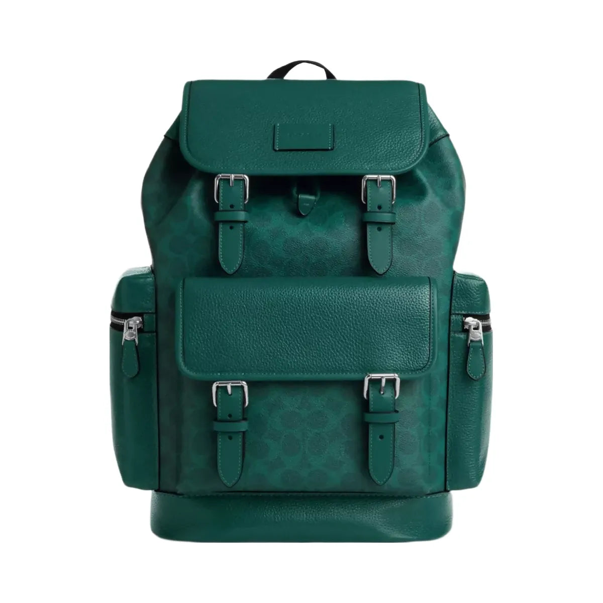 Coach Sprint Backpack In Colorblock Signature Canvas in Silver Sea Green