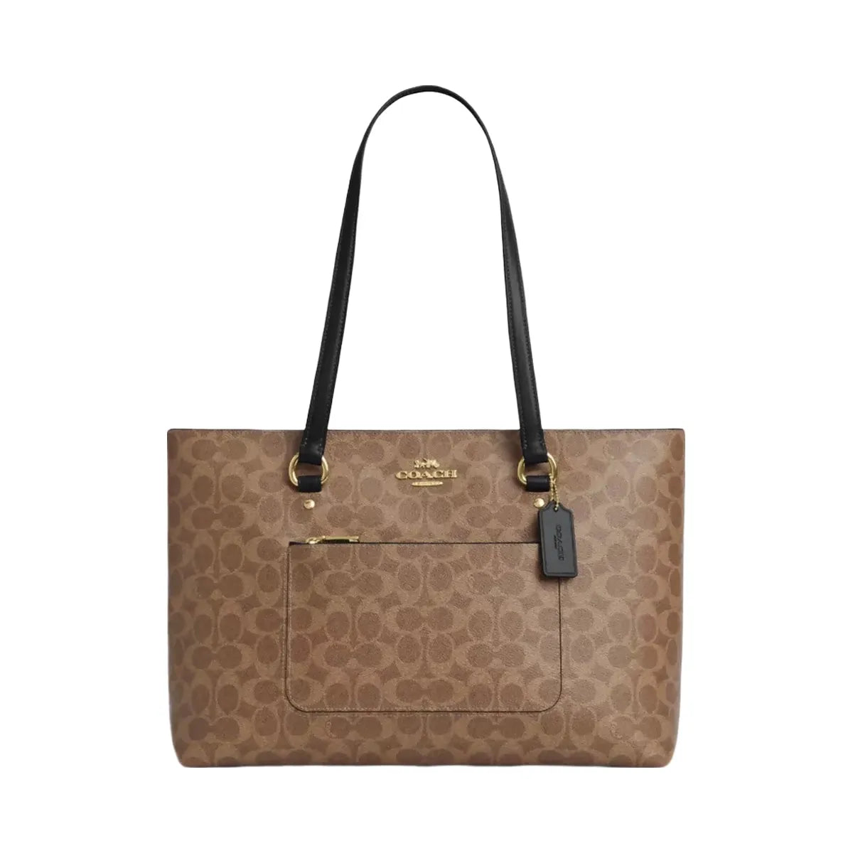 Coach Station Tote Bag In Signature Canvas in Gold Tan Black