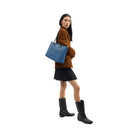 Coach Station Tote Bag In Signature Denim in Gold Indigo