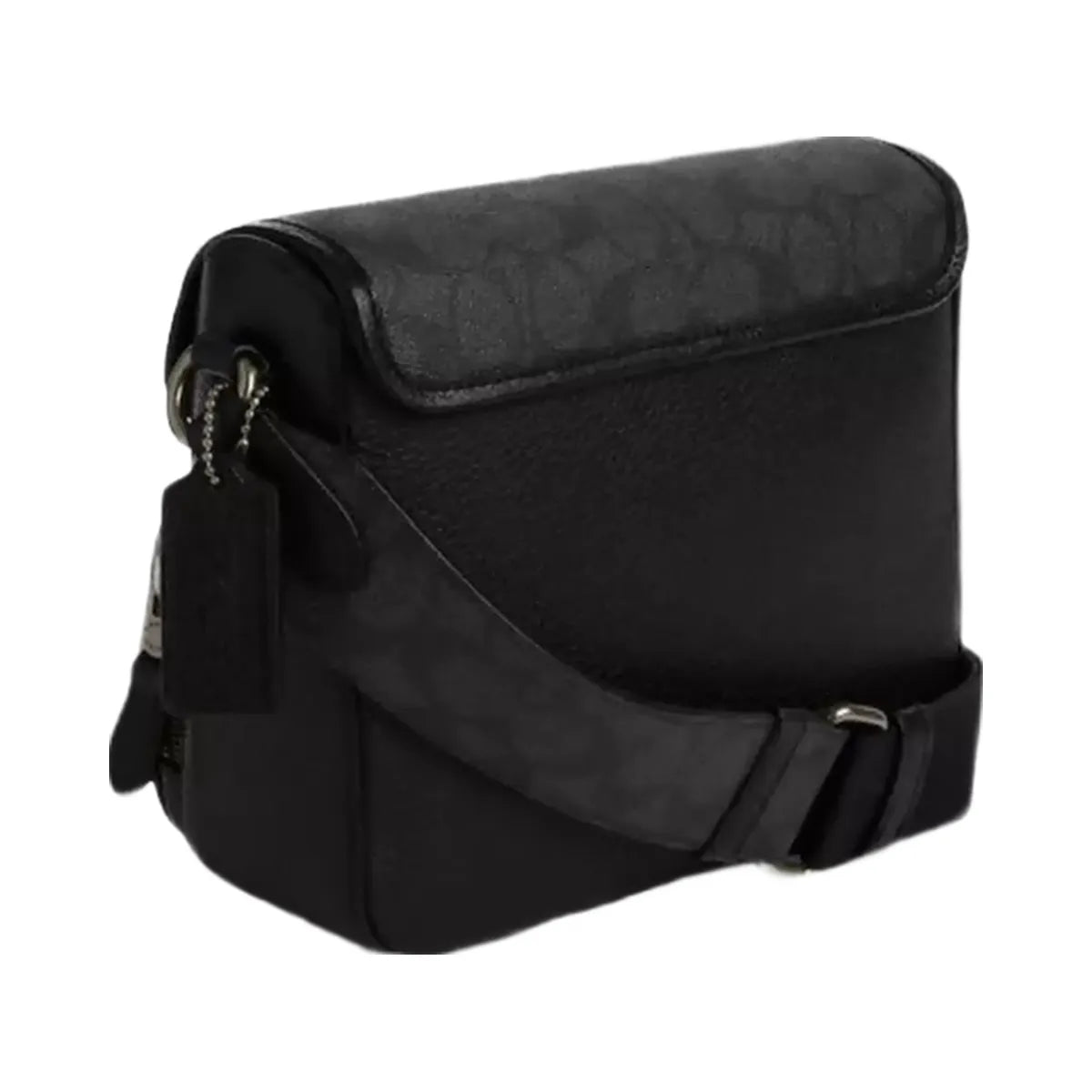 Coach Sullivan Flap Crossbody Bag In Signature Canvas in Gunmetal Charcoal Black