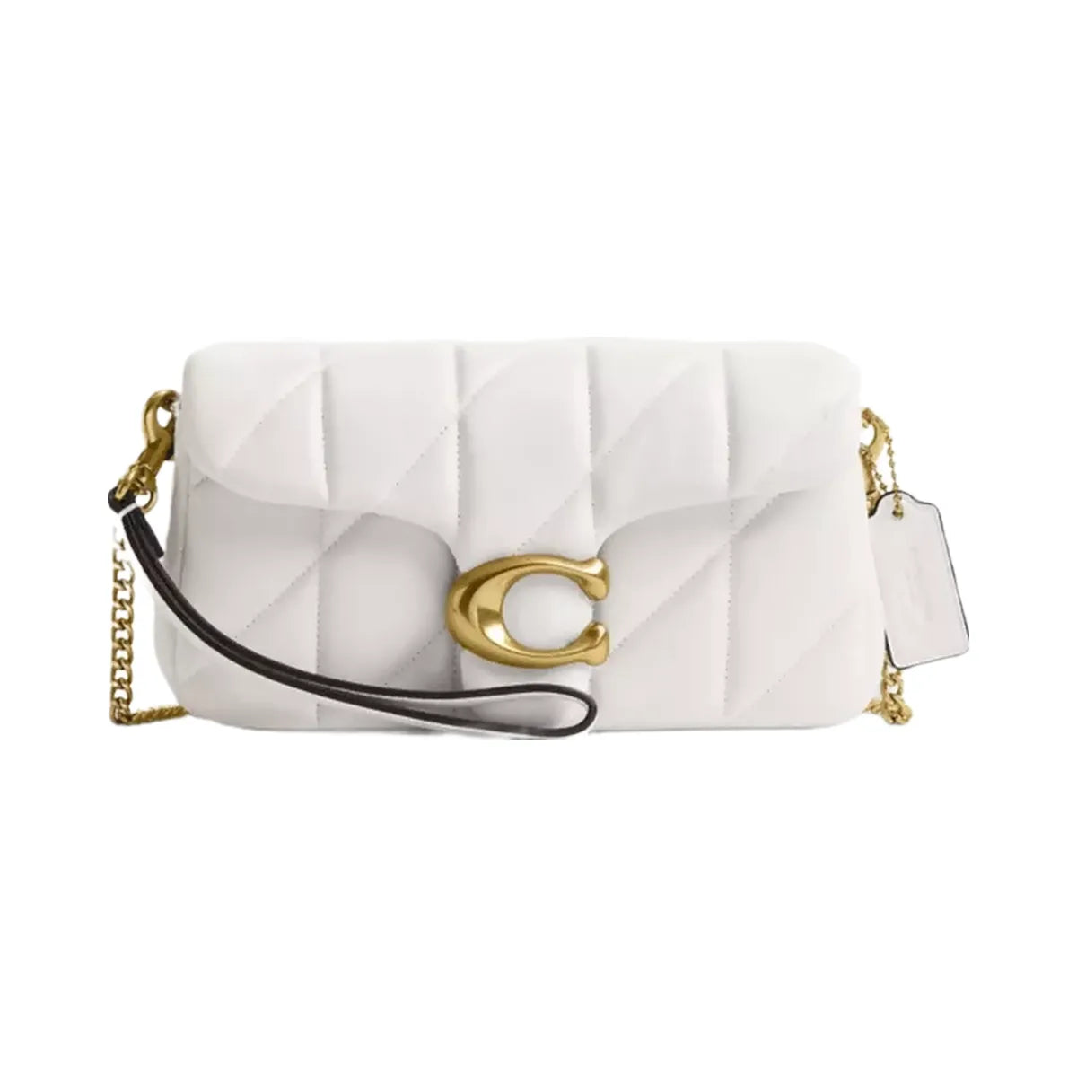 Coach Tabby Chain Crossbody Bag 19 With Quilting in Brass Chalk