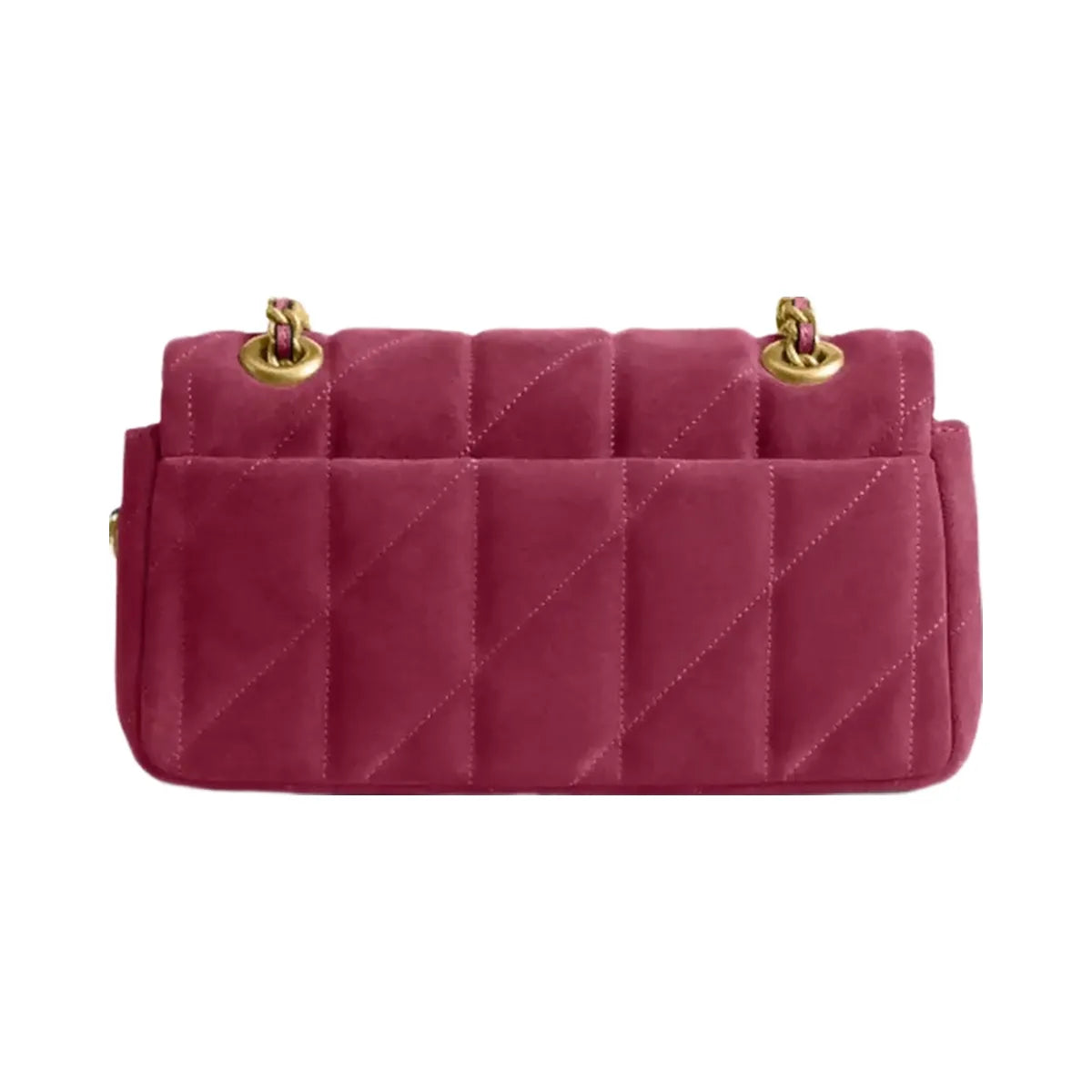 Coach Tabby Shoulder Bag 20 With Quilting in Brass Dark Fuchsia
