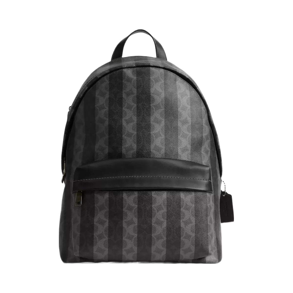 Coach Taylor Backpack In Signature Canvas With Stripes in Gunmetal Black Grey