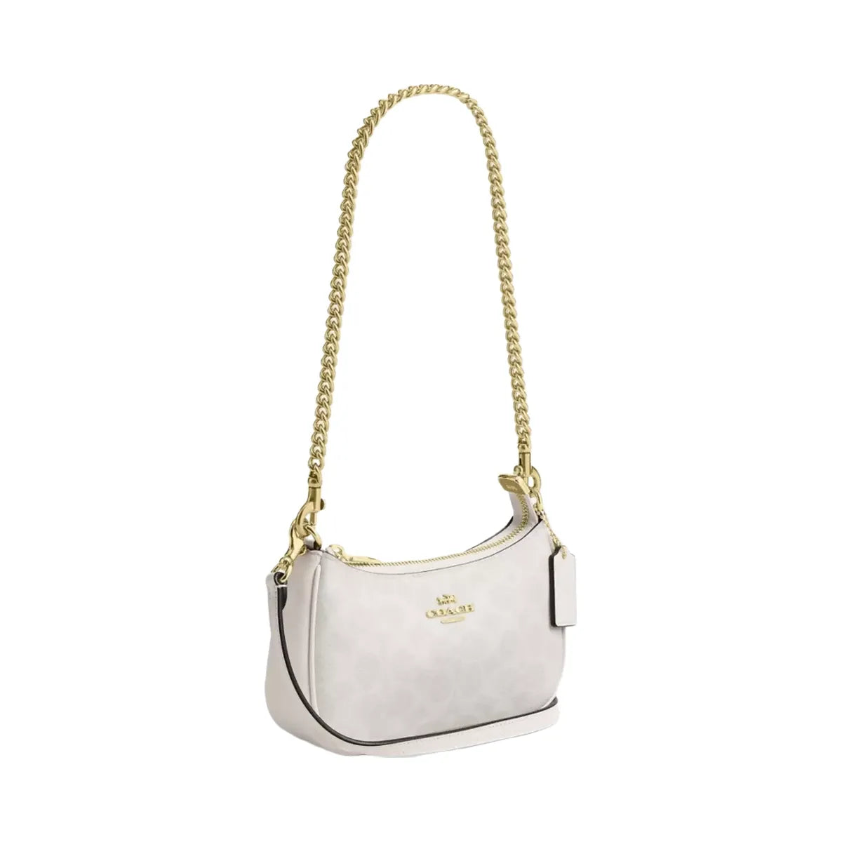 Coach Teri Mini Crossbody Bag In Signature Canvas in Gold White Chalk