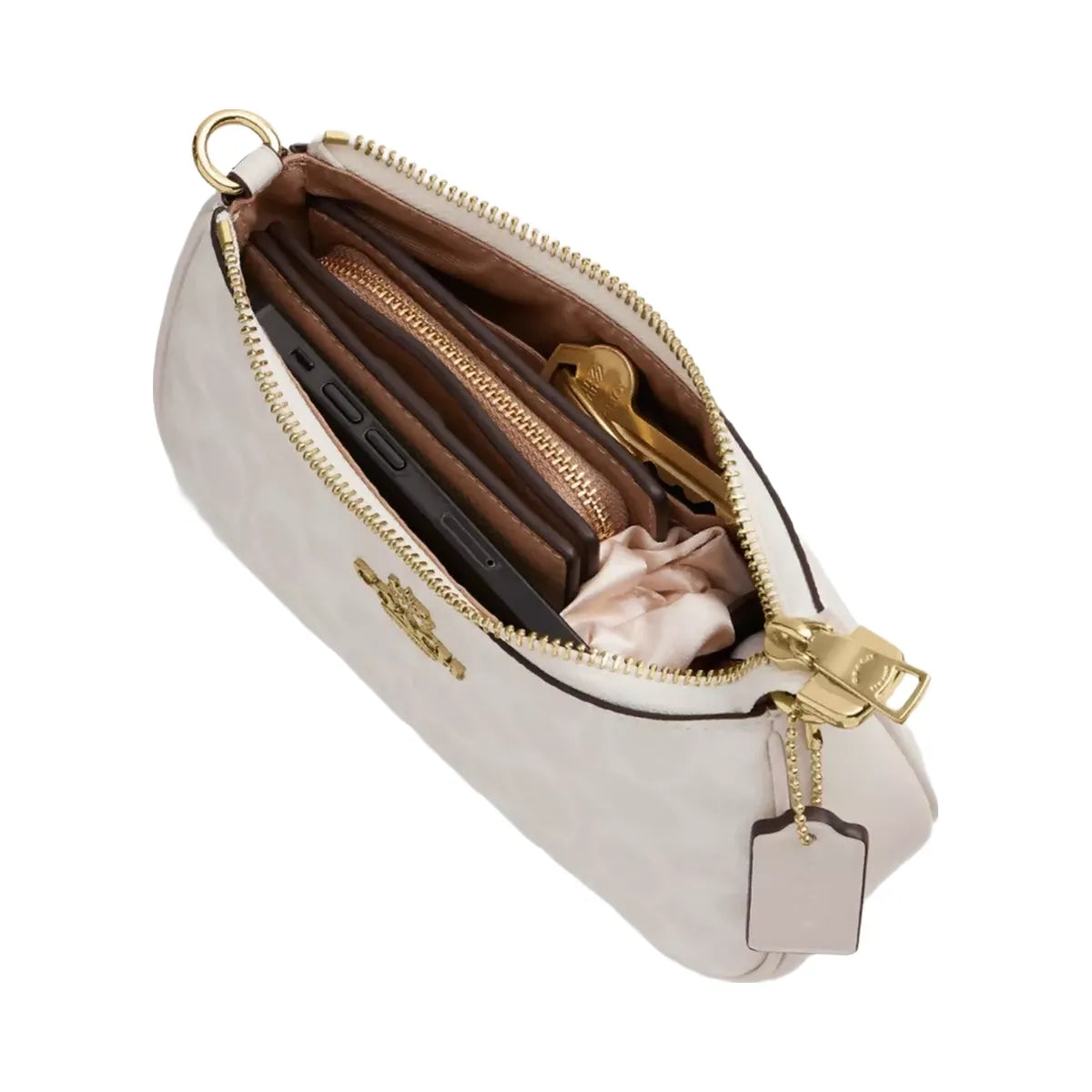 Coach Teri Mini Crossbody Bag In Signature Canvas in Gold White Chalk