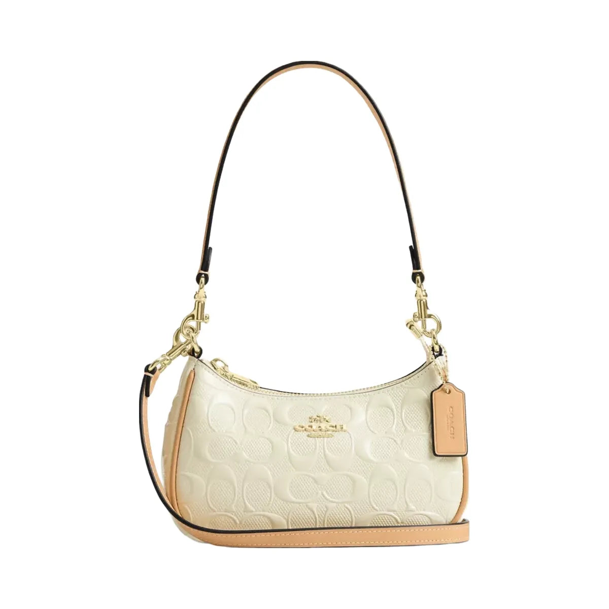 Coach Teri Mini Crossbody Bag In Signature Leather in Gold Light Lemon