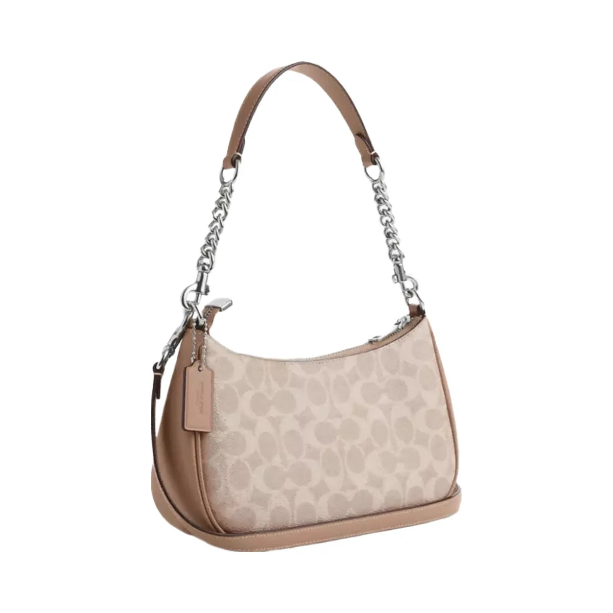 Coach Teri Shoulder Bag In Signature Canvas in Silver Sand Taupe