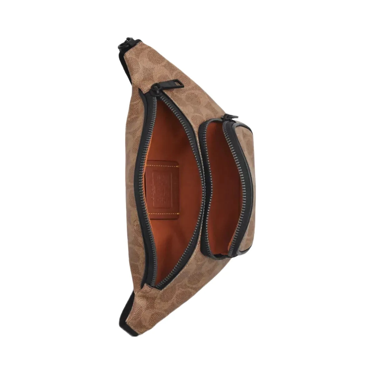 Coach Travis Belt Bag 30 In Signature Canvas in Matte Black Tan Black