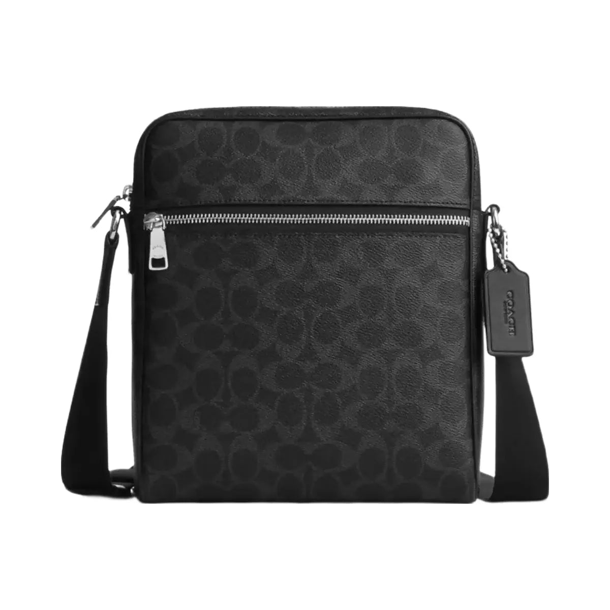 Coach Tristan Crossbody Bag 22 In Signature Canvas in Silver Black Signature