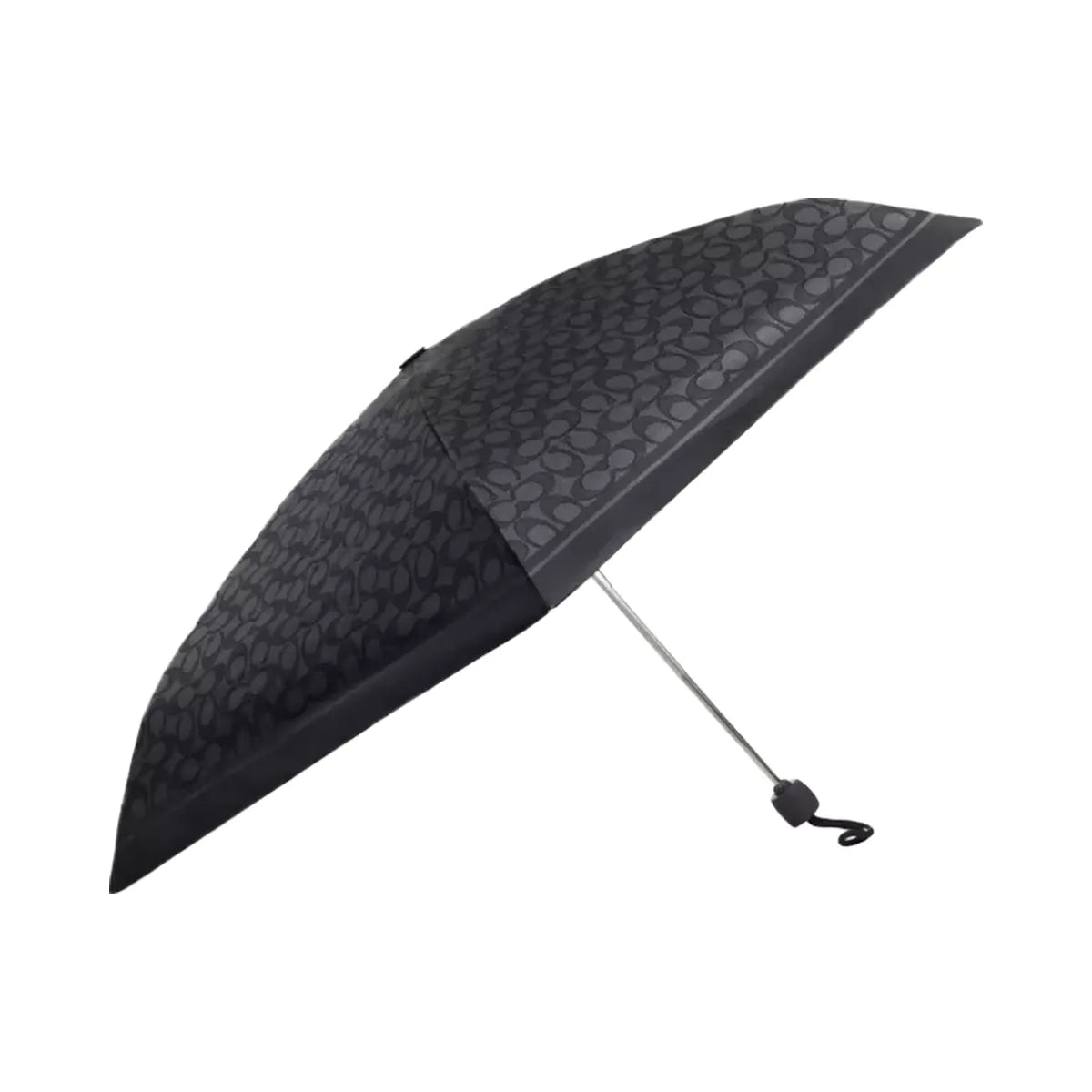 Coach Uv Protection Mini Umbrella In Signature Print in Silver Graphite