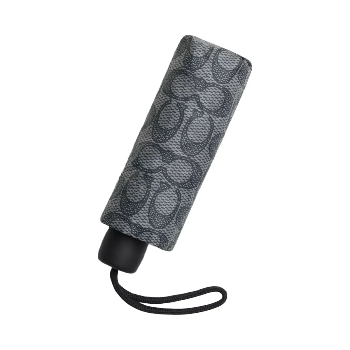 Coach Uv Protection Mini Umbrella In Signature Print in Silver Graphite