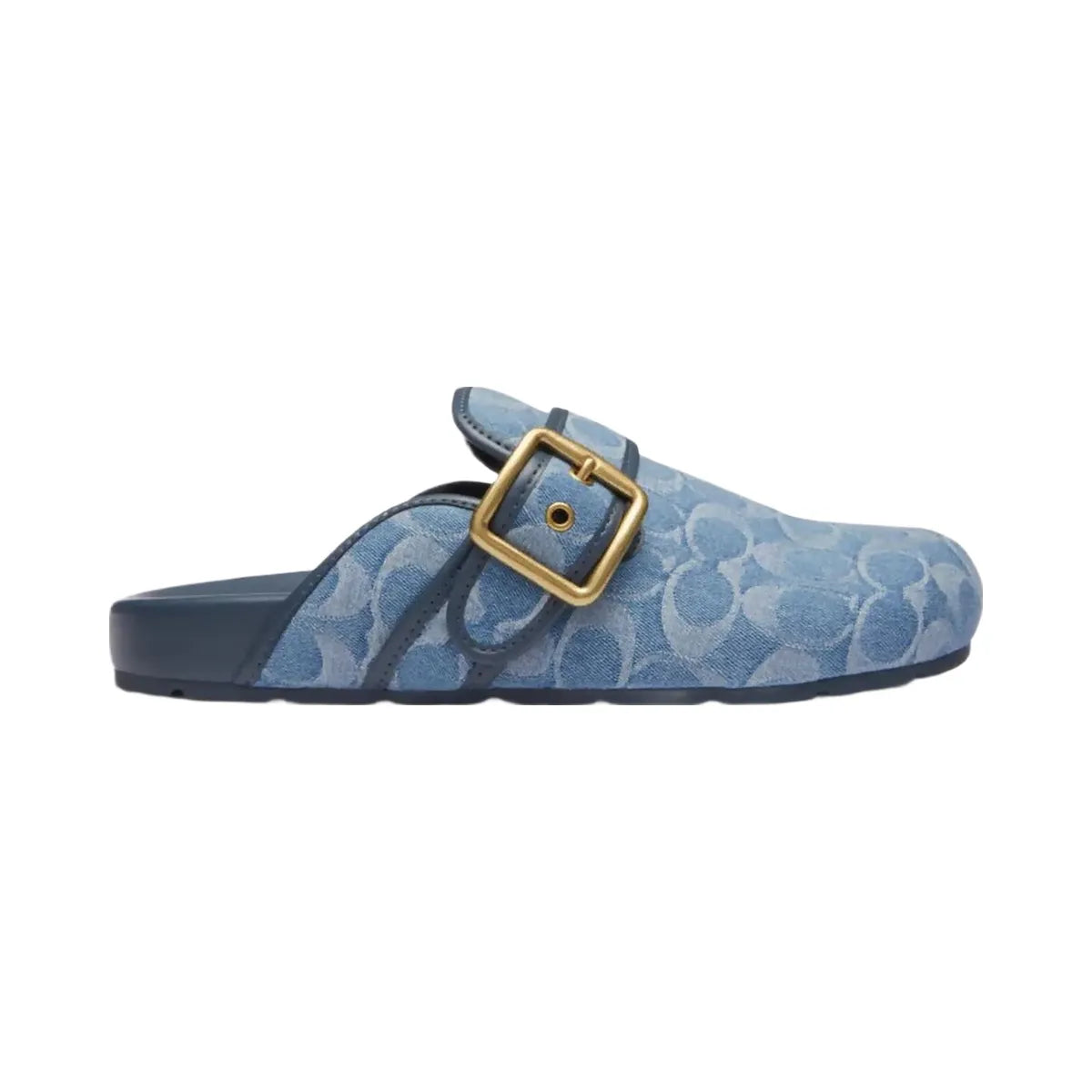 Coach Women's Archival Buckle Clog In Regenerative Cotton Signature Denim Indigo