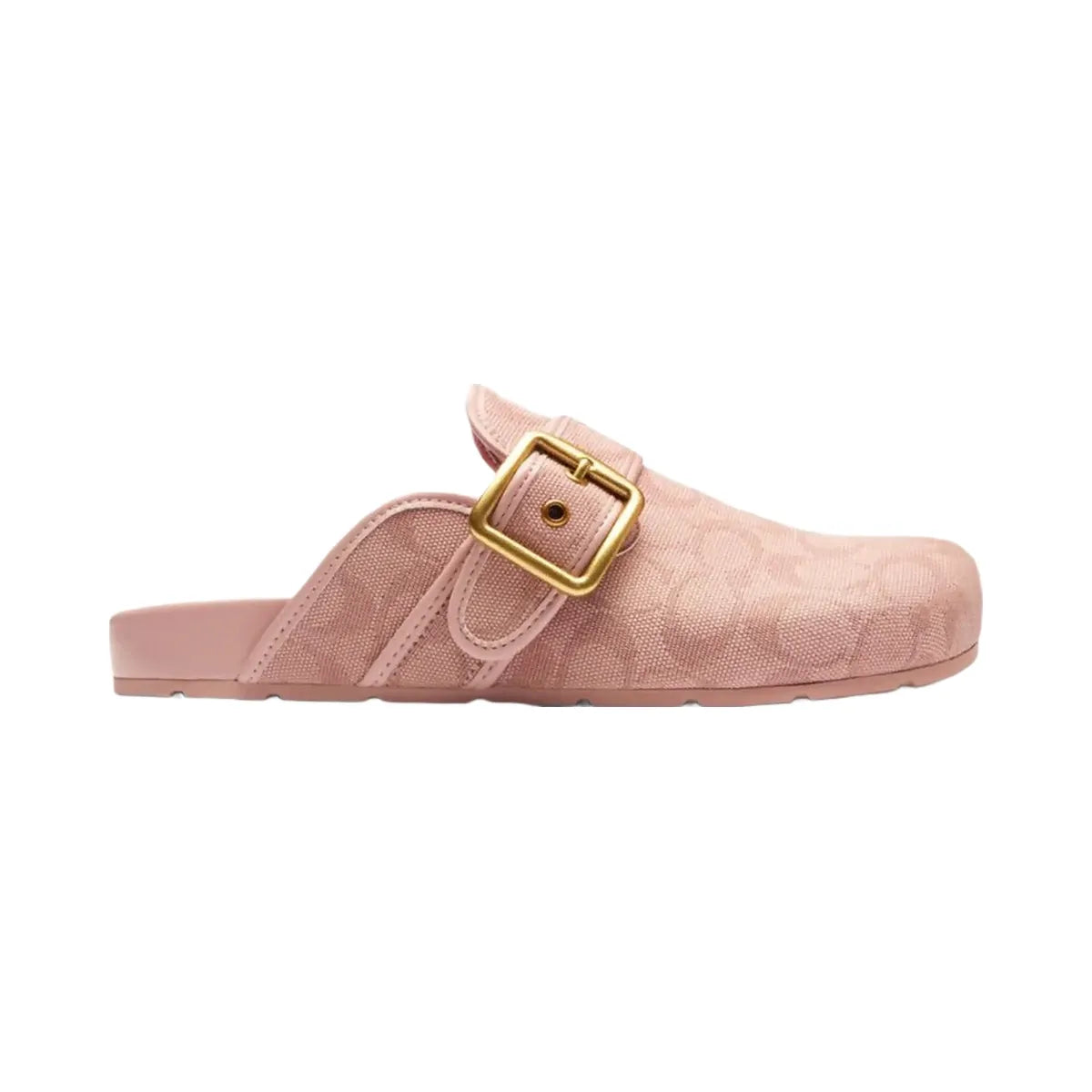 Coach Women's Archival Buckle Clog In Signature Jacquard Canvas Carnation