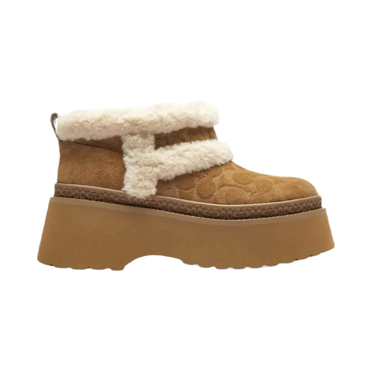 Coach Women's Christina Bootie In Signature Suede Tobacco