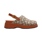 Coach Women's Sculpted C Platform Clog In Signature Textile Jacquard Cocoa Burnished Amber