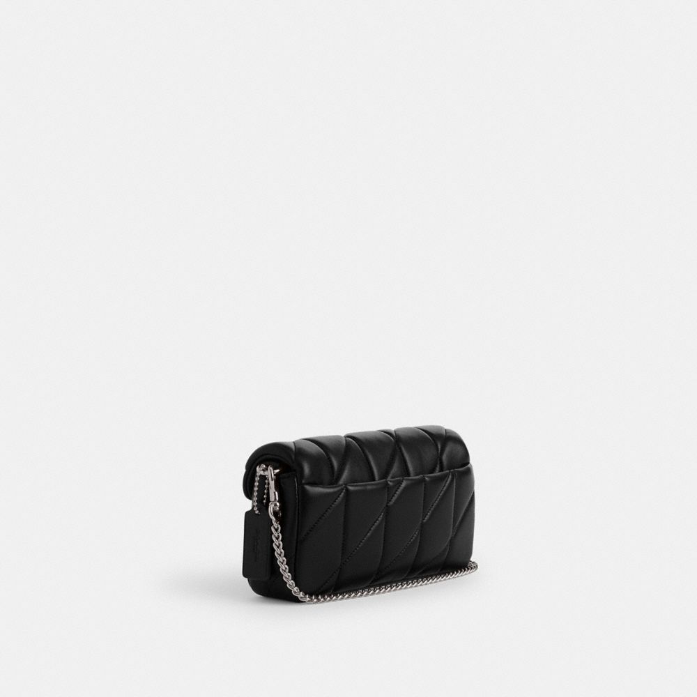 Coach Tabby Crossbody Wristlet With Pillow Quilting Silver Black