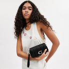 Coach Tabby Crossbody Wristlet With Pillow Quilting Silver Black