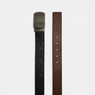 Coach Plaque Buckle Cut To Size Reversible Belt, 38 Mm Gunmetal Black Dark Saddle