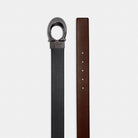 Coach Signature Buckle Cut To Size Reversible Belt, 38 Mm Gunmetal Black Dark Saddle