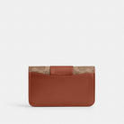 Coach Essential Slim Card Case In Signature Canvas Brass Tan Caramel