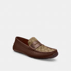 Men's Coach Liam Driver In Signature Jacquard Dark Saddle