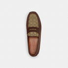 Men's Coach Liam Driver In Signature Jacquard Dark Saddle