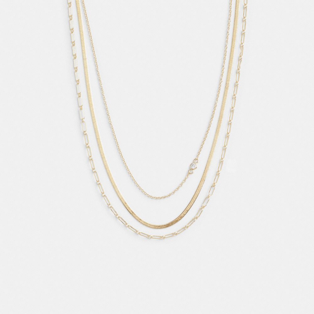 Coach Delicate Layered Chain Necklace Gold