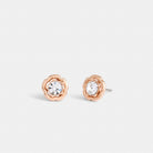 Coach Halo Tea Rose Stud Earrings Rose Gold