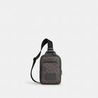 Coach Racer Sling Pack In Signature Canvas Gunmetal Grey Charcoal