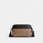 Coach Graham Crossbody Bag In Signature Canvas Gunmetal Tan Black