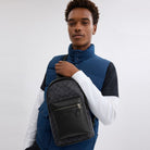 Coach West Pack In Signature Canvas Gunmetal Charcoal Black