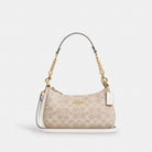 Coach Teri Shoulder Bag In Signature Canvas Gold Sand Chalk