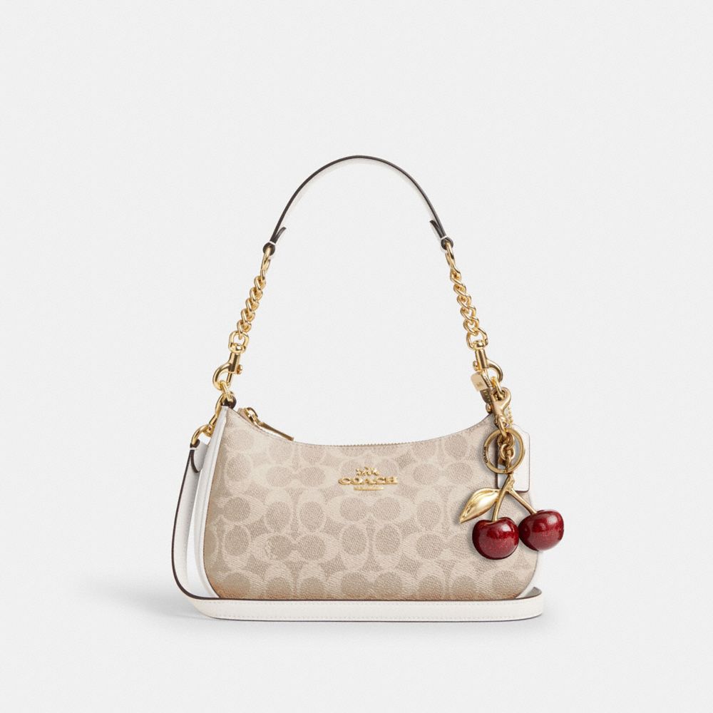 Coach Teri Shoulder Bag In Signature Canvas Gold Sand Chalk – Dawntown