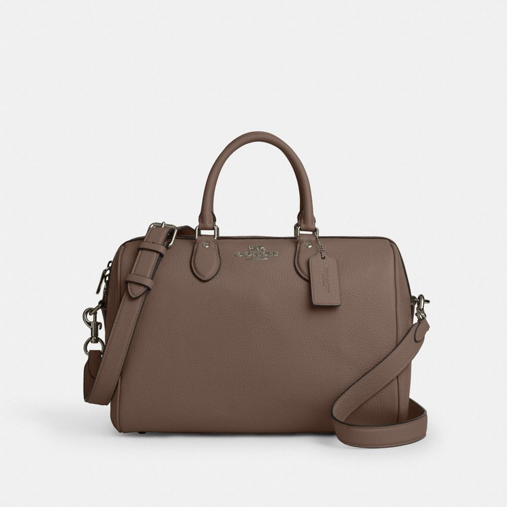 Coach Rowan Large Satchel Bag Gunmetal Dark Stone