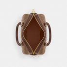 Coach Rowan Satchel Bag In Signature Canvas Gold Tan Brown